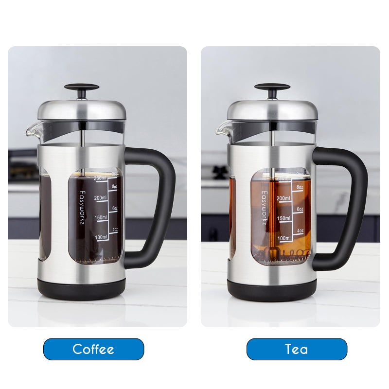 Easyworkz Stainless Steel French Press 12 oz Coffee Tea Maker with Soft Grip Handle - Image 5